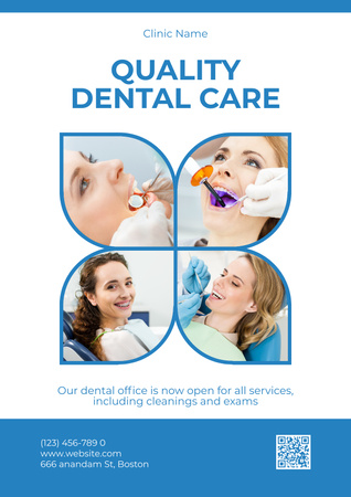 Platilla de diseño Ad of Quality Dental Care Poster