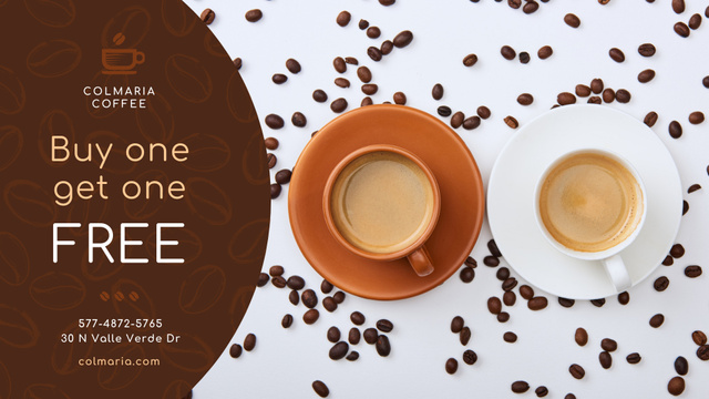 Modèle de visuel Discount Offer Cups with Drink and beans - FB event cover