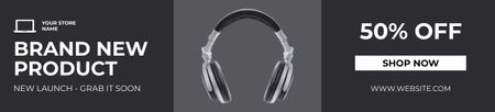 Offer of Modern Headphones Sale Ebay Store Billboard Modelo de Design