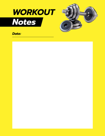 Workout Planner with Dumbbells Notepad 107x139mm – шаблон для дизайну