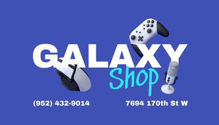Sale of Gadgets and Devices for Video Games Business Card US Tasarım Şablonu