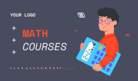 Ontwerpsjabloon van Business card van Math Courses Ad