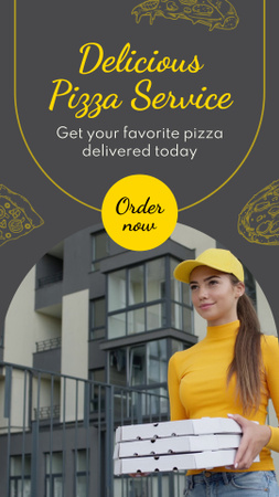 Platilla de diseño Delicious Pizza Delivery Service Within City Instagram Video Story