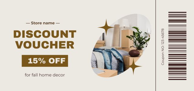 Home Decor and Accessories Offer for Cozy Interior Coupon Din Large Πρότυπο σχεδίασης