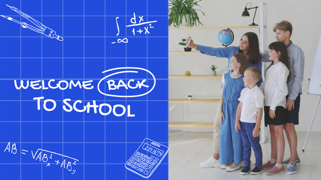 Lovely Quote About Back to School In Blue Full HD video Modelo de Design