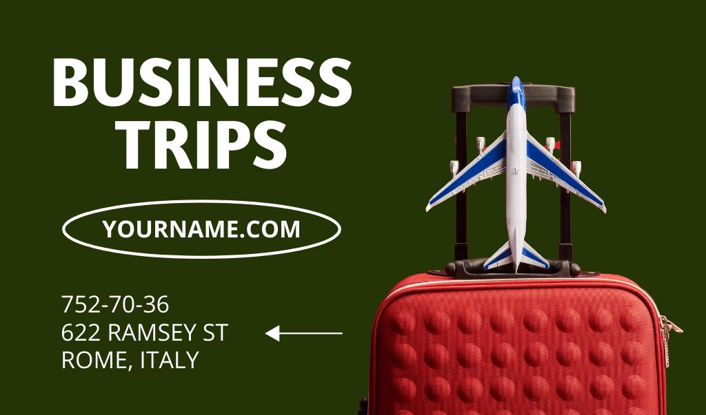 Ontwerpsjabloon van Business card van Business Travel Agency Services Offer