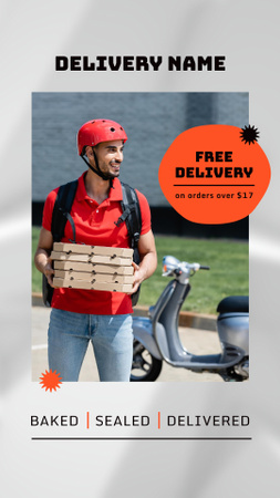Free Delivery on Pizza Instagram Story Design Template