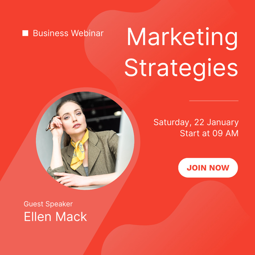 Marketing Strategy Webinar Invitation Instagram Πρότυπο σχεδίασης