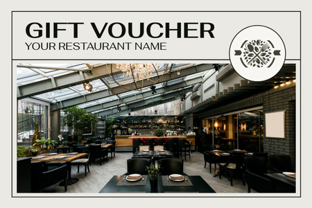 Voucher for Luxury Modern Restaurant Visiting Gift Certificate Design Template