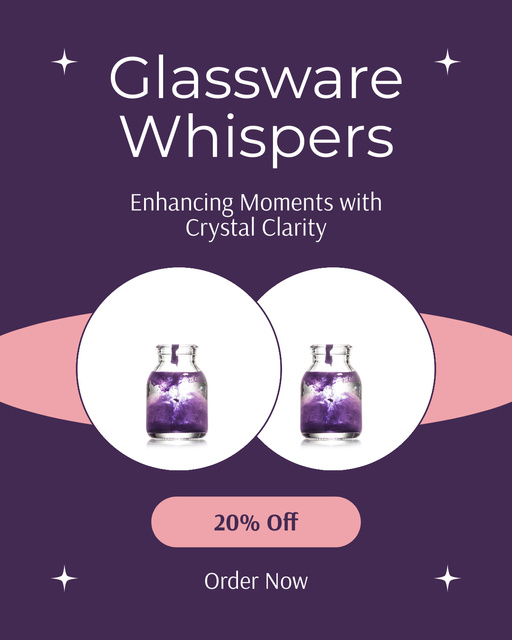 Enchanting Glassware At Reduced Price Offer Instagram Post Vertical – шаблон для дизайну