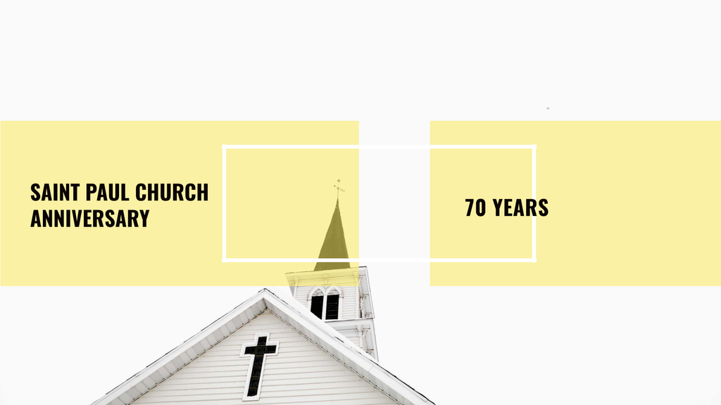Ontwerpsjabloon van FB event cover van Facade of Church with Cross in White