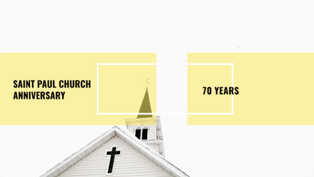 Facade of Church with Cross in White FB event cover Modelo de Design