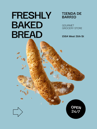 Freshly Baked Bread Offer Poster US Modelo de Design