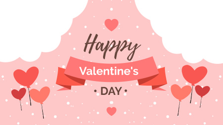 Happy Valentine's Day on Pink FB event cover Design Template