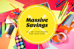 Durable School Supplies And Stationery With Watercolor