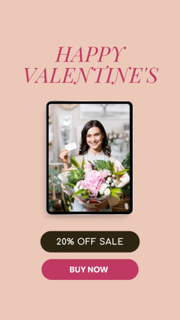 Flower Sale for Valentine's Day  Instagram Story Design Template
