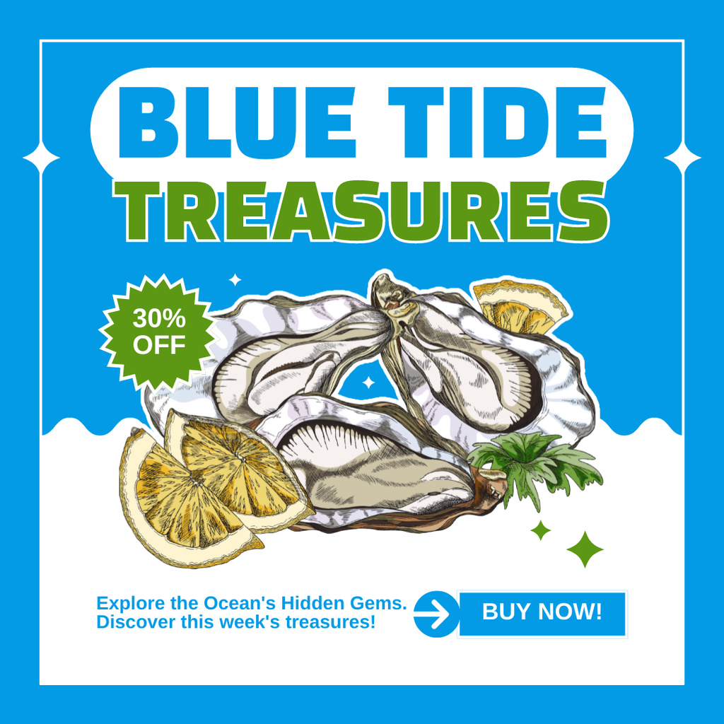 Plantilla de diseño de Discount on Seafood from Fish Market Instagram AD 