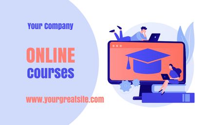 Platilla de diseño Advertising Online Courses Business Card US