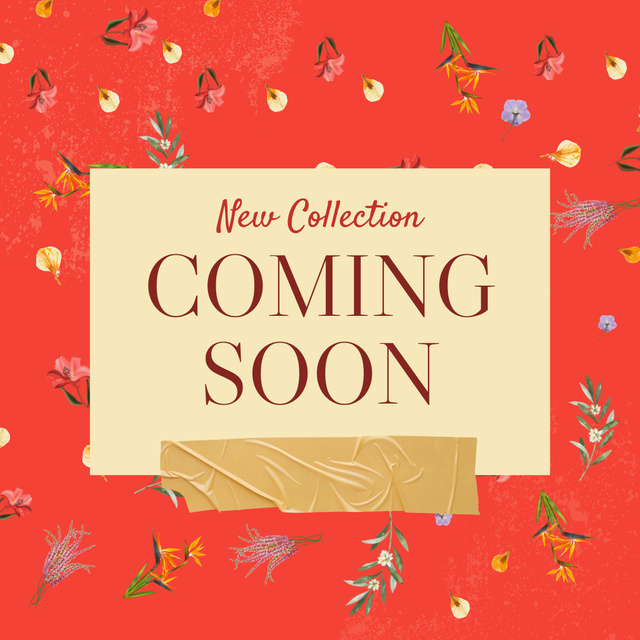 New Collection Release Announcement on Red Instagram – шаблон для дизайна