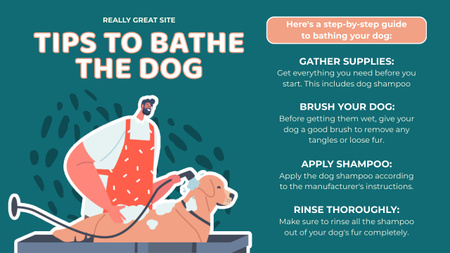 Designvorlage Tipps zum Baden eines Hundes für Mind Map