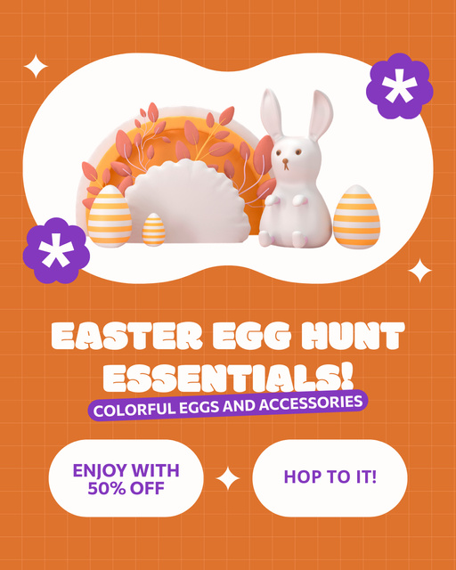 Easter Egg Hunt Essentials Promo Instagram Post Vertical Design Template