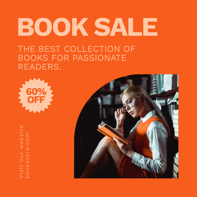 Designvorlage Mesmerizing Books Discount Ad für Instagram