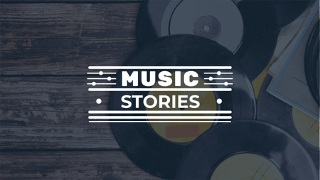 Vinyl records on wooden Table Youtube – шаблон для дизайна
