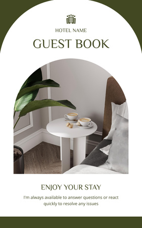 Ontwerpsjabloon van Book Cover van Gastenboek met gedragsregels in hotel