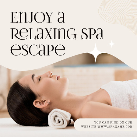 Young Woman Enjoying at Spa Instagram Design Template