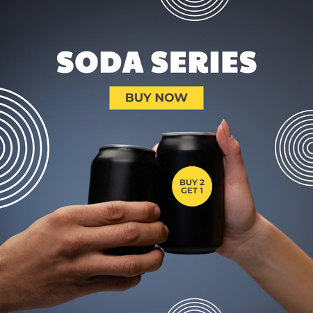 Plantilla de diseño de soda en puede ofrecer Instagram 
