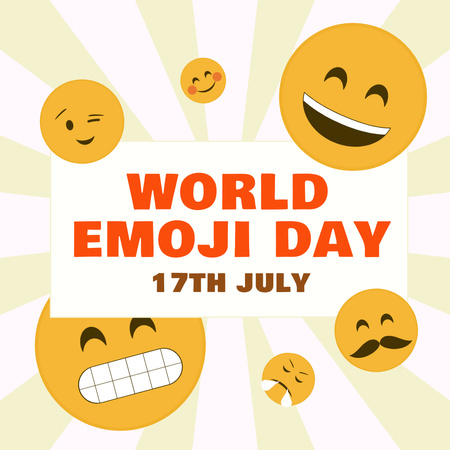 Platilla de diseño World Emoji Day Announcement Instagram
