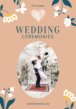 Traditional Wedding Ceremony With Flowers Poster 28x40in Design Template