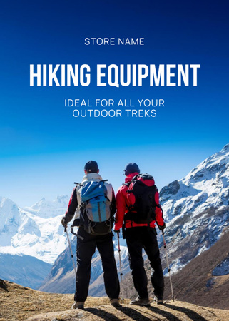 Hiking Equipment for Travel Flayer Design Template