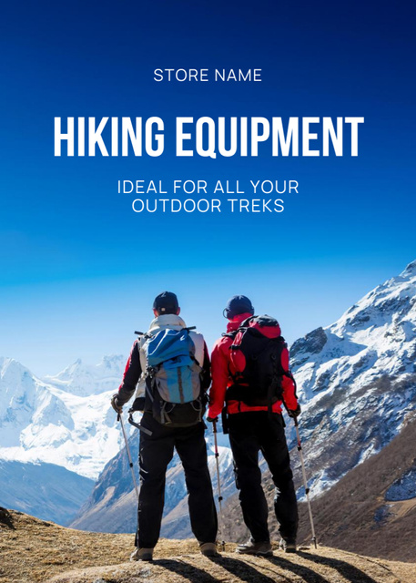 Hiking Equipment for Travel Flayer Modelo de Design