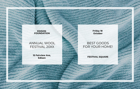 Annual Wool Festival And Knitting For Home In October Invitation 4.6x7.2in Horizontal Πρότυπο σχεδίασης