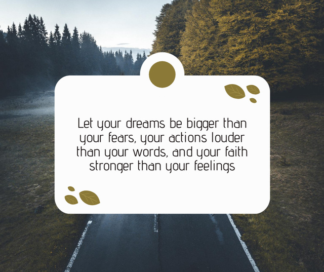 Inspirational Quote With Landscape Background Facebook Design Template