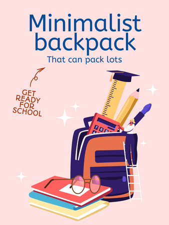 Sale Offer of School Backpack Poster 36x48in Design Template