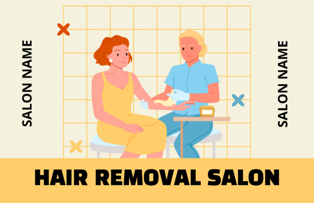 Promo Body Hair Removal Services Business Card 85x55mm – шаблон для дизайну