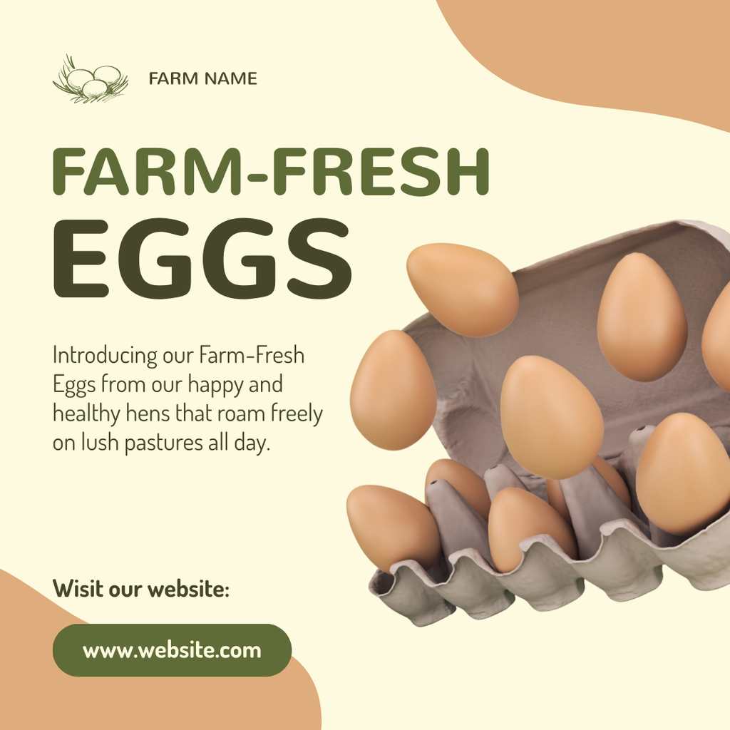 Fresh Farm Eggs Sale Instagram Tasarım Şablonu