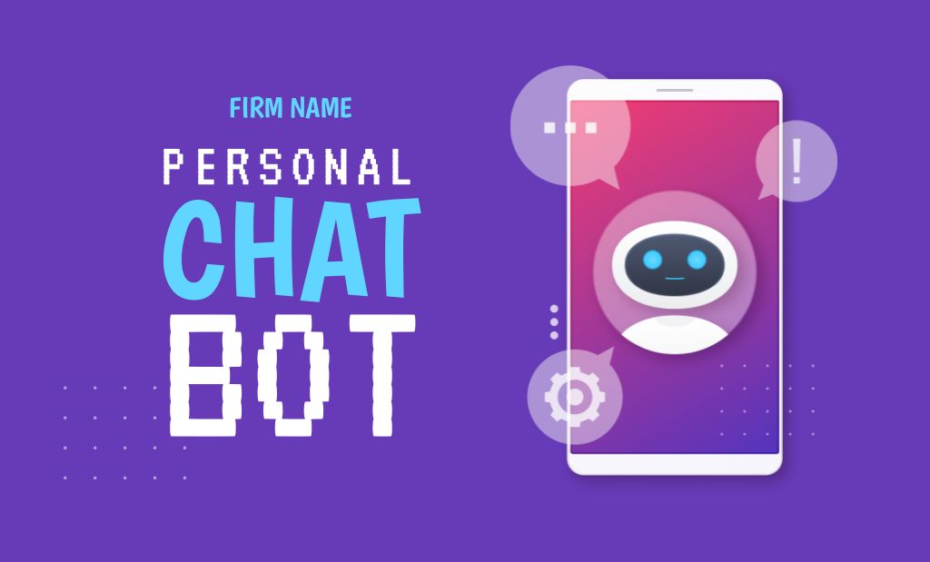 Personal Chat Bot Creation Service Business Card 91x55mm tervezősablon