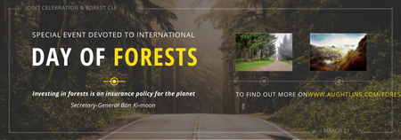 Ontwerpsjabloon van Tumblr van International Day of Forests Event Forest Road View