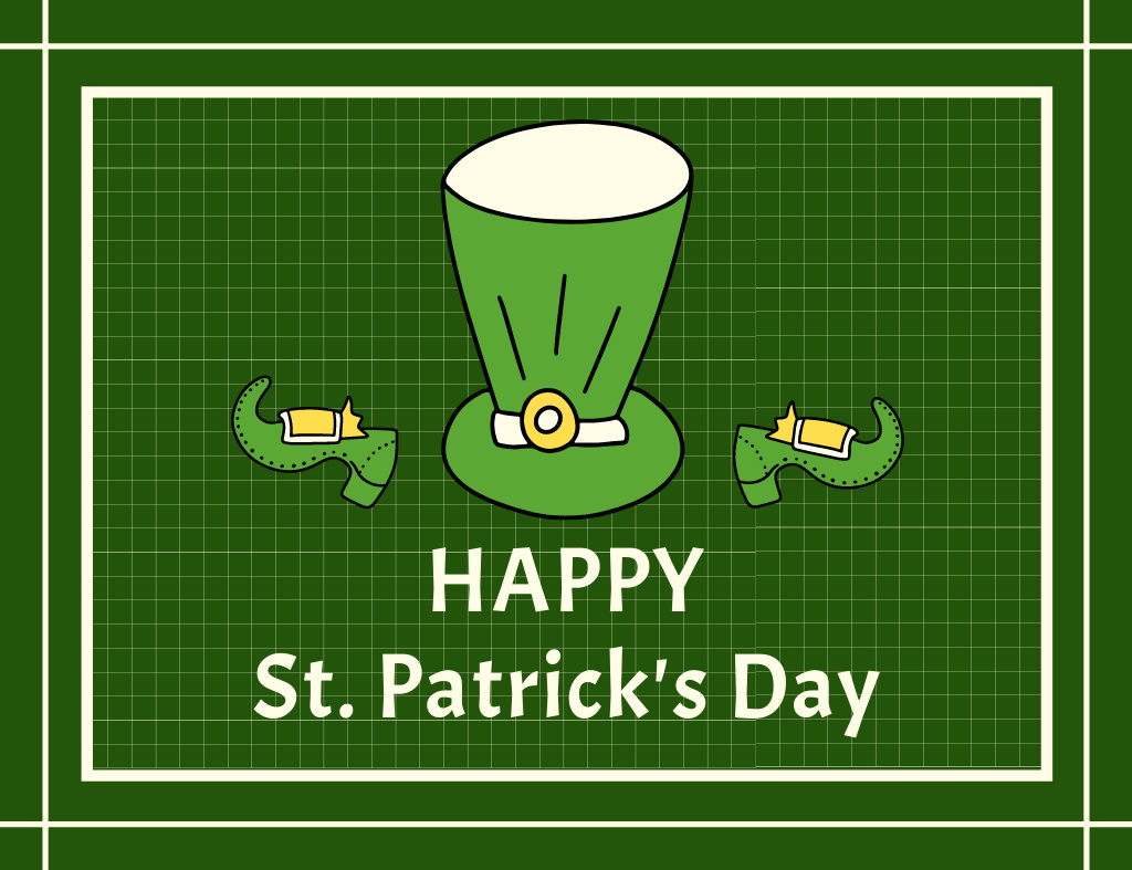 Plantilla de diseño de May Your Patrick's Day Be Happy Thank You Card 5.5x4in Horizontal 