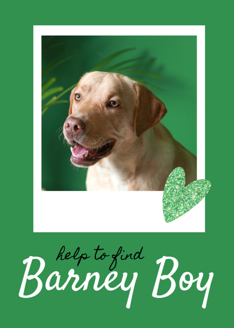 Ontwerpsjabloon van Flayer van Lost Dog information with cute Labrador