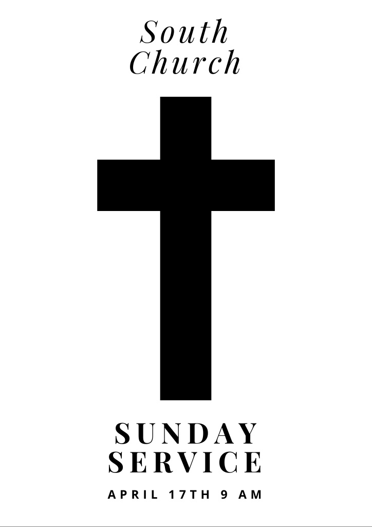 Easter Sunday Worship Service Flyer A4 Πρότυπο σχεδίασης