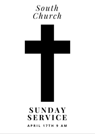 Designvorlage Easter Sunday Worship Service für Flyer A4