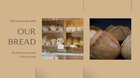 Friss kenyérsütés munkafolyamata a helyi pékségben Full HD video tervezősablon