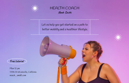 Free Tutorial And Services From Health Trainer Flyer 5.5x8.5in Horizontal Design Template