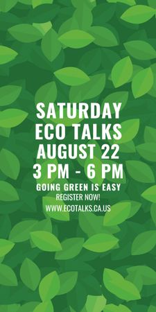 Ecological Event Announcement Green Leaves Texture Graphic Modelo de Design