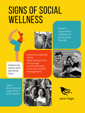 Signs of Social Wellness Poster US – шаблон для дизайну