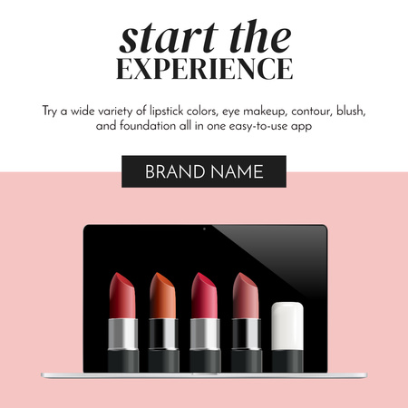 New Mobile App Announcement with Lipstick Palette Instagram Design Template